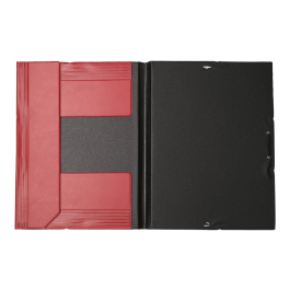 Liderpapel Carpeta Gomas Tres Solapas Plástico Folio Color Rojo 240 x 335 mm