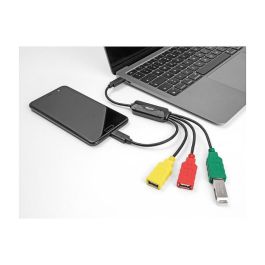 DeLOCK Concentrador USB 2.0 de 4 Puertos, Cable Hub USB-C a 3x USB-A + 1x USB-C, Longitud de Cable 0.3 m, Plug and Play