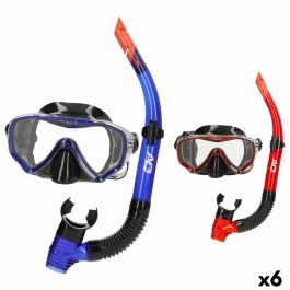 Gafas de Buceo con Tubo AquaSport Azul Rojo (6 Unidades) Gafas de Buceo con Tubo AquaSport Azul Rojo (6 Unidades)
