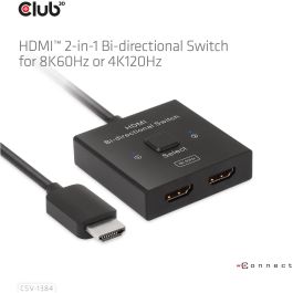 Club 3D CSV-1384 Switch HDMI 2-in-1 Bidireccional 8K60Hz/4K120Hz UHD Negro