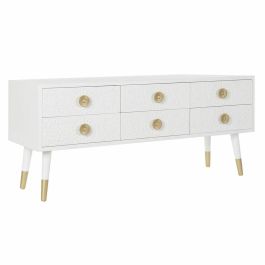 Mueble de TV DKD Home Decor Blanco Dorado Abeto Madera MDF 120 x 42 x 54 cm Precio: 257.49999957. SKU: S3033498