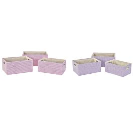 Cesta DKD Home Decor Lila Rosa 27.5 x 18 x 40.5 cm Set de 3 (2 Unidades) Cesta DKD Home Decor Lila Rosa 27.5 x 18 x 40.5 cm Set de 3 (2 Unidades)