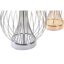 DKD Home Decor Lampara Sobremesa Moderno Dorado Plateado Blanco Metal Poliester 2 Unidades 32.5 x 52 x 32.5 cm