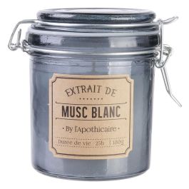 Home Deco Factory Tarro Con Vela Apothicaire - Musc Blanc, D'Ambre, Fleur de Coton - 180g, 25h