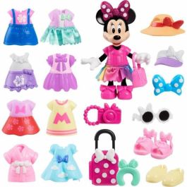 Caja para muñecas - DISNEY MINNIE MOUSE - Caja de moda - Muñeca Minnie 15 cm, 25 piezas de moda y complementos