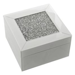 Caja-Joyero Alexandra House Living Blanco Cristal 14 x 8 x 14 cm Caja-Joyero Alexandra House Living Blanco Cristal 14 x 8 x 14 cm