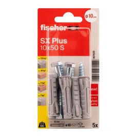 Fischer Tacos SX Plus SK NV Ø10x50mm con Tornillos Ø7x65mm, Blister 5 Unidades, Uso Exterior