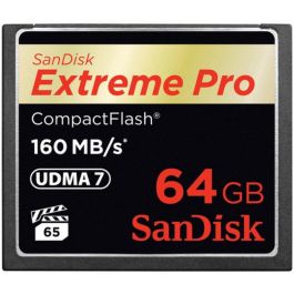 Sandisk Tarjeta Memoria Flash Extreme Pro CompactFlash 64 GB - 160 MB/s Lectura, 150 MB/s Escritura, VPG-65 Precio: 88.8900001. SKU: B1KA9CGZ83