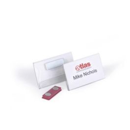 Durable 8116-19 Caja de 25 Identificadores con Imán 40x75mm PVC Transparente Apaisado