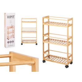 Kipit Estantería de Bambú con Ruedas y 3 Estantes, 44.5x20x75 cm - Color Natural (4 Unidades) Precio: 93.49999967. SKU: B1GFR2VRDN