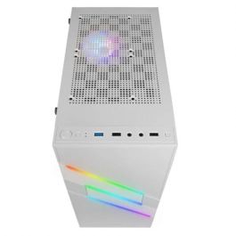 Mars Gaming MC-U3 Blanco Semitorre ATX con Iluminación ARGB y Ventana de Cristal Templado