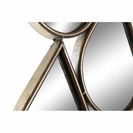 DKD Home Decor Espejo Moderno Lágrima Dorado 100x40x2.5 cm para Pared Decoración Hogar Marco de Metal