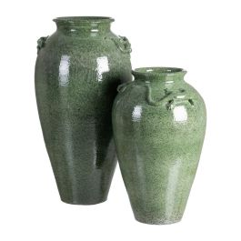 Jarrón Verde Cerámica Decoración 34 X 34 X 60 cm