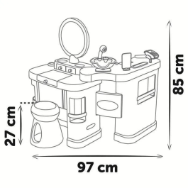 Smoby Mi Centro de Belleza 3 en 1 SMO3032163202561 Peluquería Salón de Manicura Maquillaje Juguete 26 Accesorios +3 años
