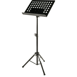 Quiklok Soporte Atril Orquesta Metal Large (Perforado) Con Funda, Altura Ajustable, Acero, Plegable 750-1290 mm