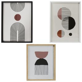 Home Deco Factory Cuadro Decorativo Natural 45x60 cm Madera MDF Cristal Papel Blanco Negro