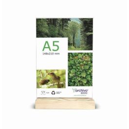 Archivo 2000 Expositor de sobremesa DIN A5 metacrilato 100% reciclado con base de madera. Formato A5 vertical. Precio: 10.69000031. SKU: B19G2MEAFS