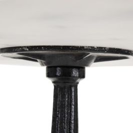 Mesa Auxiliar Blanco-Negro Metal-Mármol 70 X 70 X 71 cm