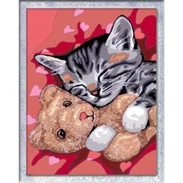 Ravensburger RAV00025838 Kit de pintura por números CreArt Kids "Gatito y osito de peluche" (18 x 24 cm), a partir de 9 años