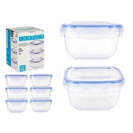 Set 6 Fiambreras Plastico Cuadradas 900Ml Leknes 14X8CM (8 Unidades) Precio: 108.59000042. SKU: B19MBADS4F
