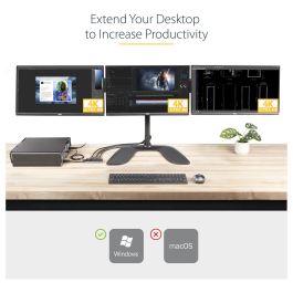 StarTech MST HUB Divisor 3 Puertos DisplayPort 1.4 a 3x DisplayPort, 8K Ultra HD, Alimentado por USB, Compatible con Windows