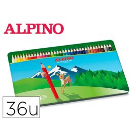 Lapices De Colores Alpino Caja Metalica De 36 Unidades Colores Surtidos