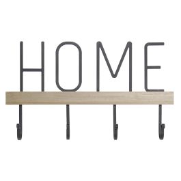 DKD Home Decor Perchero Pared Industrial home Loft Negro Hierro MDF 4.5 x 21 x 36 cm (4 Unidades) Precio: 20.50000029. SKU: B1DLCHTYBS