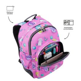 Totto Mochila Escolar Gatos Astronautas MA04ECO029-2310N-9I9 Rosa