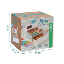 Juguete Caja Registradora de Madera para Niños +3 Años, Juego de Supermercado Educativo, Simulación de Compras y Conteo de Dinero