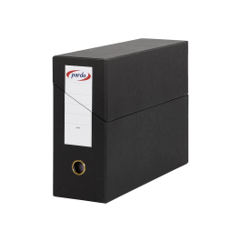 Pardo Caja Transferencia Folio Forrado Extra Doble Estuche Interior Tarjetero Lomo 80 mm Negra 390x270x115 mm