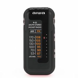 Aiwa R-22BK Radio de Bolsillo Portátil AM/FM Estéreo con Auriculares (3.5mm) y Clip de Sujeción Pilas AAA Incluidas Hyperbass Negra Precio: 25.4999998. SKU: S7602406