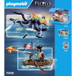 Playmobil 71419 Pirata con pulpo gigante, Juguete para Niños a partir de 4 Años