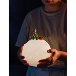 ERIK Lámpara 3D El Principito con forma de Luna y luz cálida - Control por botón - USB o pilas AAA