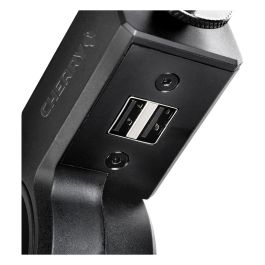 Cherry MA 6.0 uni Soporte de Escritorio para Micrófono con USB-HUB Integrado, Negro, Aluminio, USB