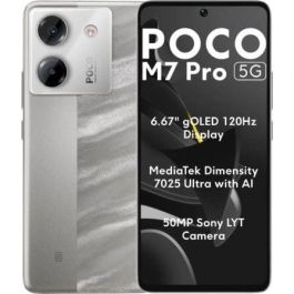 Xiaomi POCO M7 Pro 5G Smartphone M7P 5G 8-256 SV 8GB RAM, 256GB Almacenamiento, Pantalla AMOLED 6.67" 120Hz, 50MP Cámara, Plata Precio: 210.49999982. SKU: B1E33XTTWG