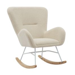 Mecedora Scandi DKD Home Decor Blanco Natural 90 x 95 x 74 cm