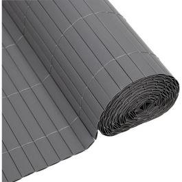 Biombo de caña de PVC de doble cara - NATURE - 1 x 3 m - 1600 g/m² - Opaco 4/5 - Anti-UV - Gris claro