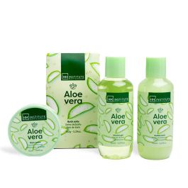 IDC INSTITUTE Set de Baño Aloe Vera "Aloe Spa Bliss" 4 Piezas: Gel, Baño de Burbujas, Sales, Loción Corporal