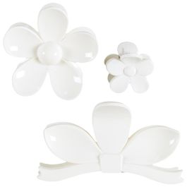 Cosmetic Club Juego de 3 Pinzas para el Pelo Surtidas: Flor Botón Crema/Marrón, Hibiscus Crema/Rosa Palo