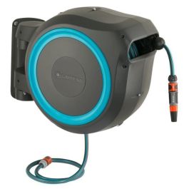 GARDENA Enrollador de manguera automático de pared RollUp L 30 m con borde blanco