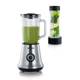 Severin SM3737 Batidora de Vaso Clásica con Extractor de Nutrientes Mix & Go - 500W, 1L, Cuchillas Acero Inox, Botella Portátil 600ml