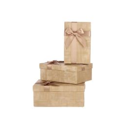 Set 3 Cajas de Cartón Rectangular Natural con Rayas y Lazo - Pincello 23x16x10 cm (12 Unidades) Set 3 Cajas de Cartón Rectangular Natural con Rayas y Lazo - Pincello 23x16x10 cm (12 Unidades)