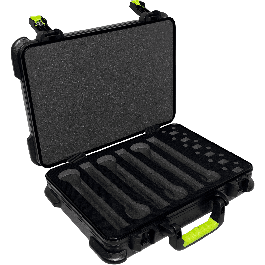 SBG Estuche de Transporte de Polietileno para 6 Micrófonos Inalámbricos con Espacio para Pilas, Cierre TSA