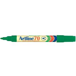 Rotulador Artline Marcador Permanente Ek-70 Verde Punta Redonda 1.5 mm Papel Metal Y Cristal 12 unidades