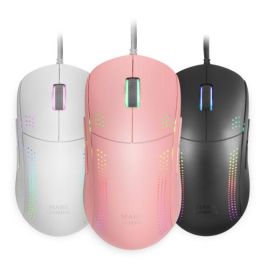 Mars Gaming MMPROP Ratón Óptico USB Tipo A, Diestro, 32000 DPI, Color Rosa