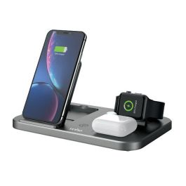 Veho DS-7 Estación de Carga Inalámbrica Qi Universal Plegable 3 en 1 para iPhone, Samsung, Apple Watch y AirPods