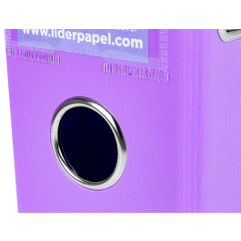 Liderpapel Archivador de Palanca A4 Documenta Forrado PVC Rado Lila Compresor Metálico Lomo 75 mm