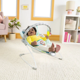 Bright Starts Hamaca Vibratoria para Bebés Wild Wonders - BRI17586 - Con Arco de Juguete Extraíble y Arnés de 3 Puntos