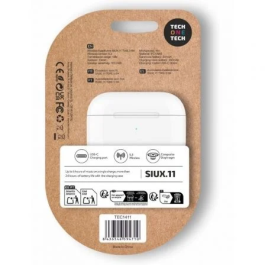 Tech One Tech Auriculares Bluetooth SIUX.11 TEC1411, Inalámbricos TWS 5.3, Sonido Hi-Fi, Autonomía 6h, Estuche de Carga (Hasta 24h), Color Blanco
