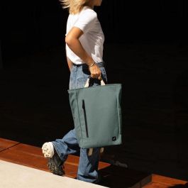 Native Union WFA Mochila Urbana Verde Reciclada 100% Lona. Impermeable para Portátil 16", Ideal Trabajo Híbrido, Viaje y Uso Diario.